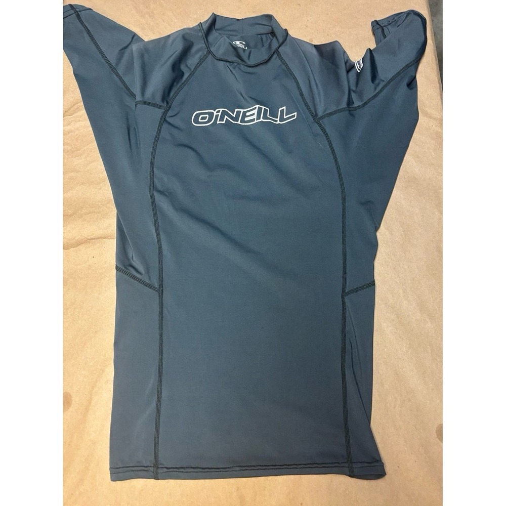 Boys size Medium gray O'Neill rash gaurd with white logo EU.  50+ ultraviolet pr